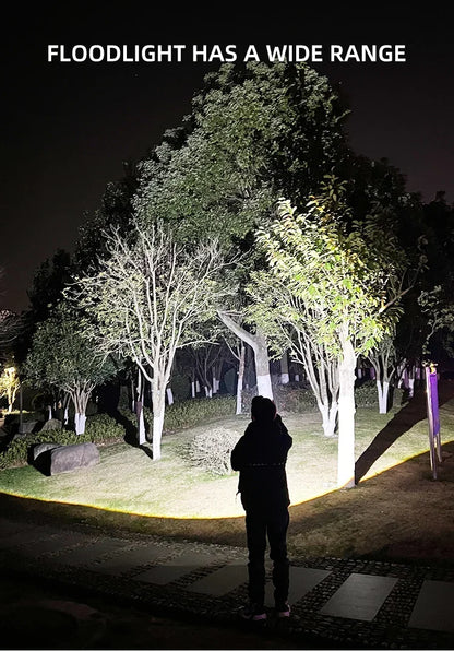 4 Lighting Mode Strong LED Flashlights Telescopic Zoom Tactical Torch USB 18650 Portable Spotlight Long-Range Camping Flashlight
