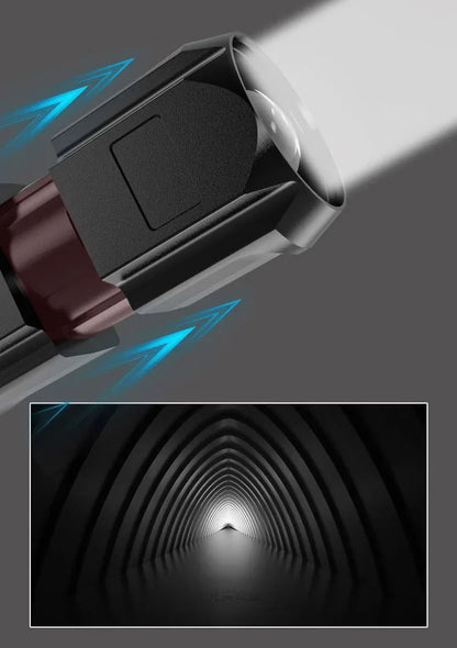 4 Lighting Mode Strong LED Flashlights Telescopic Zoom Tactical Torch USB 18650 Portable Spotlight Long-Range Camping Flashlight
